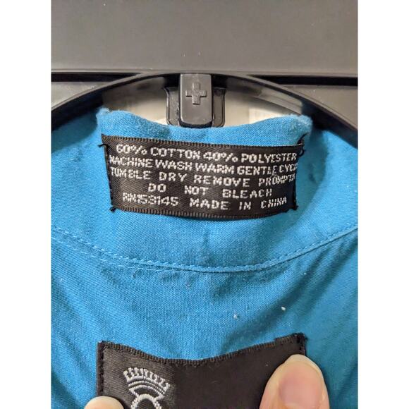 Omega Fashion Men's Short Sleeve Green Button Down Embroidered Shirt Size 3XL - Picture 4 of 4